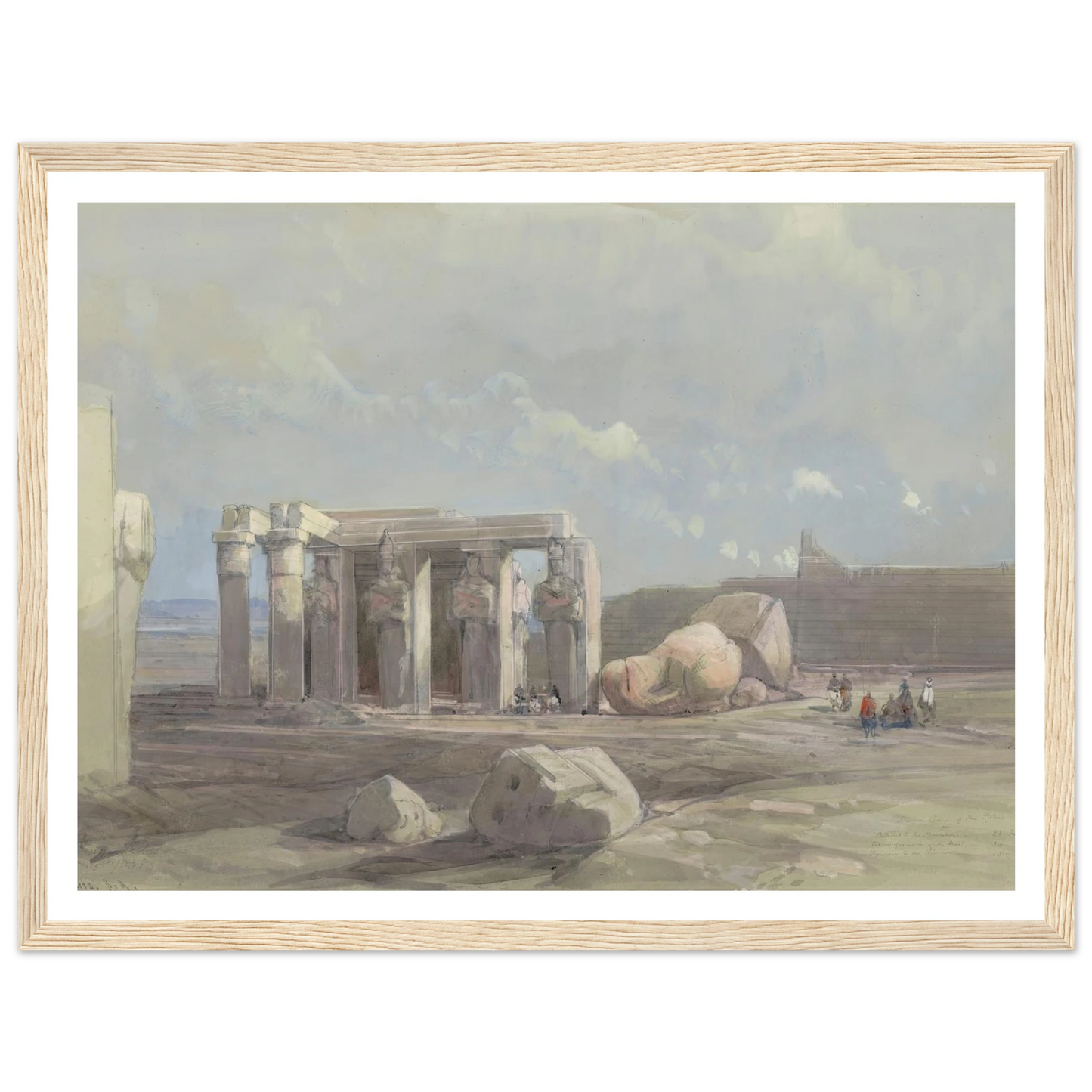 Fragments of a Colossal statue at the Memnonium, Thebes (1838) Art Print | David Roberts-Quipham Collections