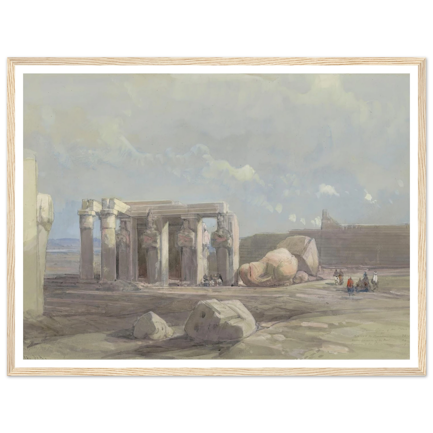 Fragments of a Colossal statue at the Memnonium, Thebes (1838) Art Print | David Roberts-Quipham Collections