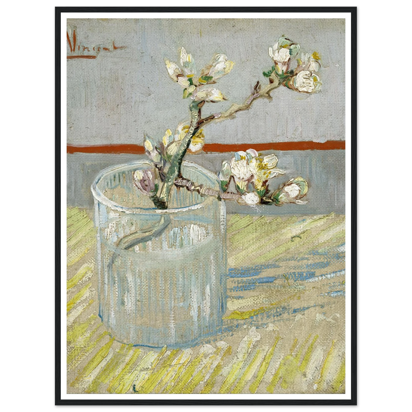 Sprig of flowering almond in a glass (1888) Art Print | Vincent van Gogh-Quipham Collections