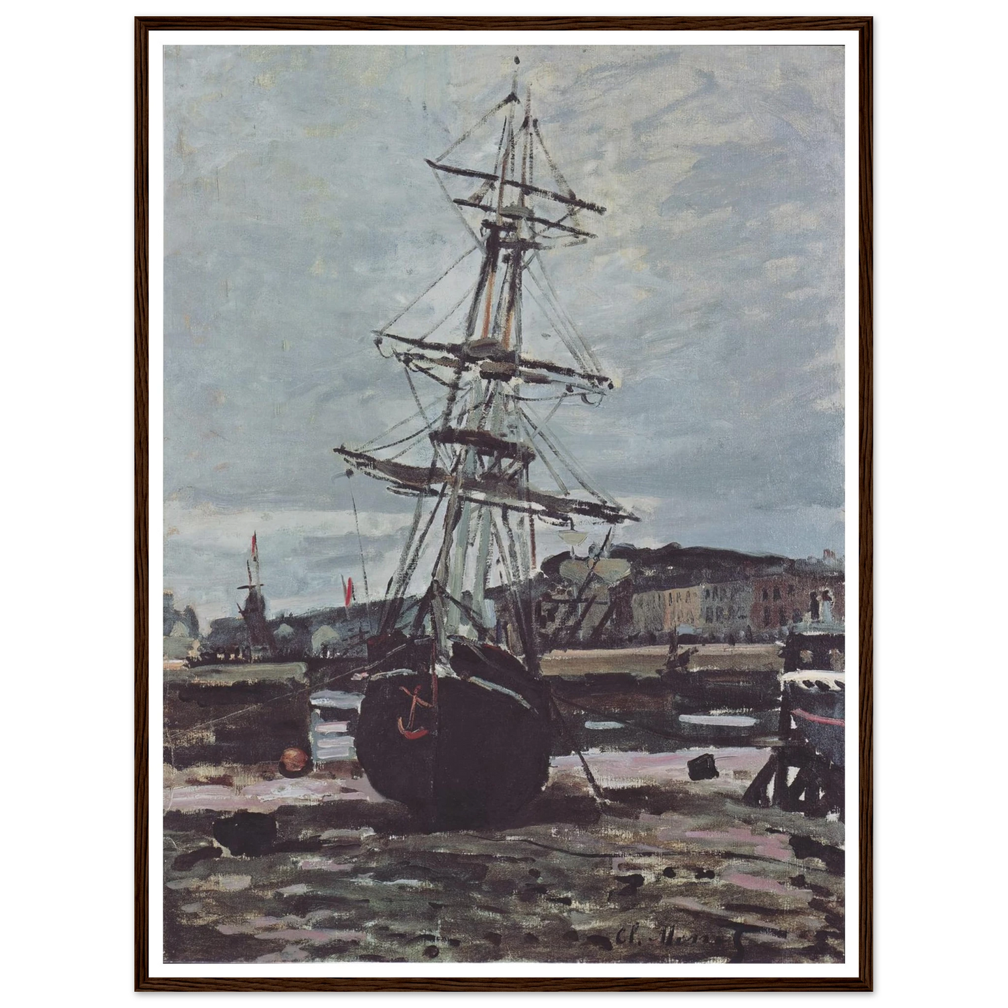 Stranded boat in Fécamp (1868) Art Print | Claude Monet-Quipham Collections