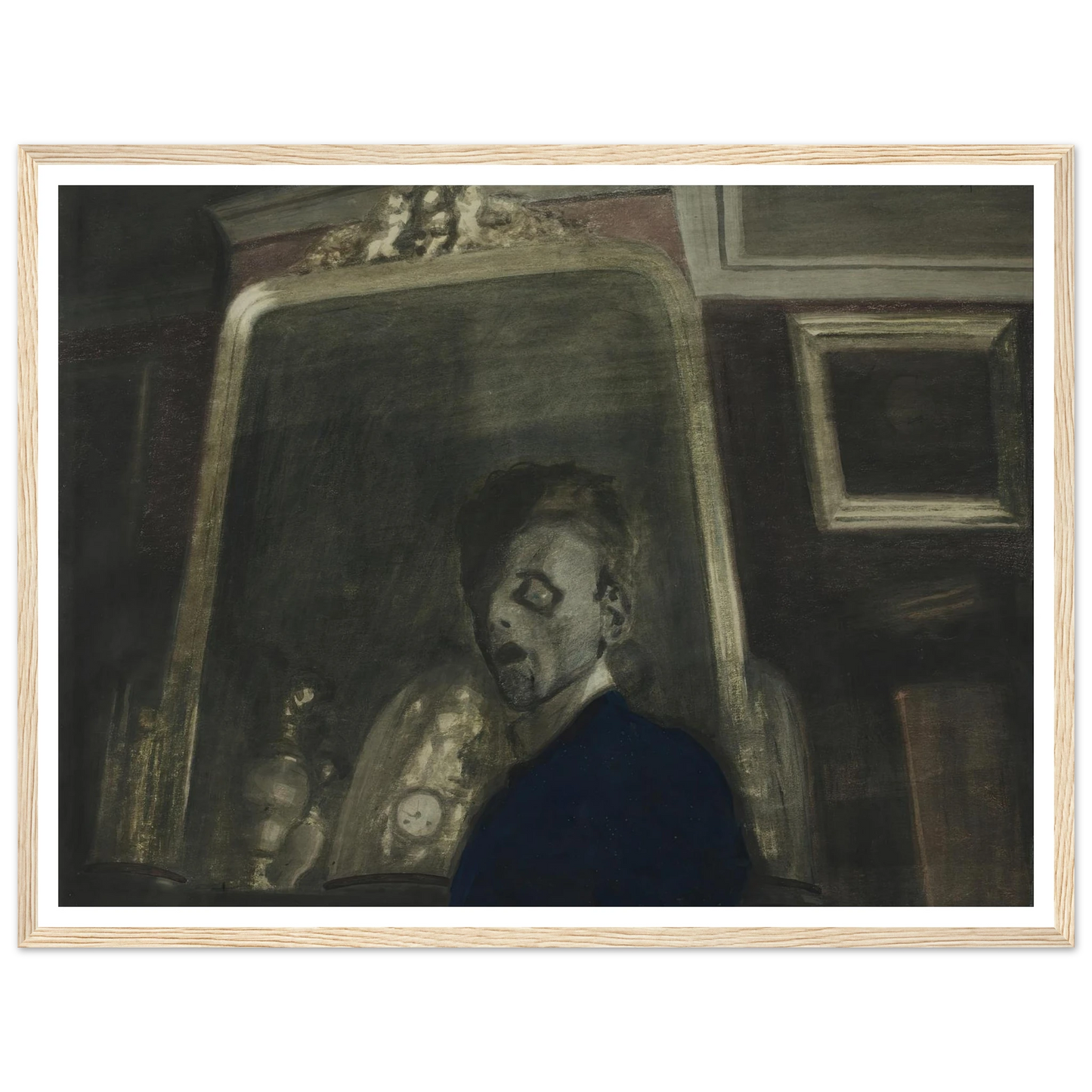 Zelfportret met spiegel (1908) Art Print | Leon Spilliaert-Quipham Collections