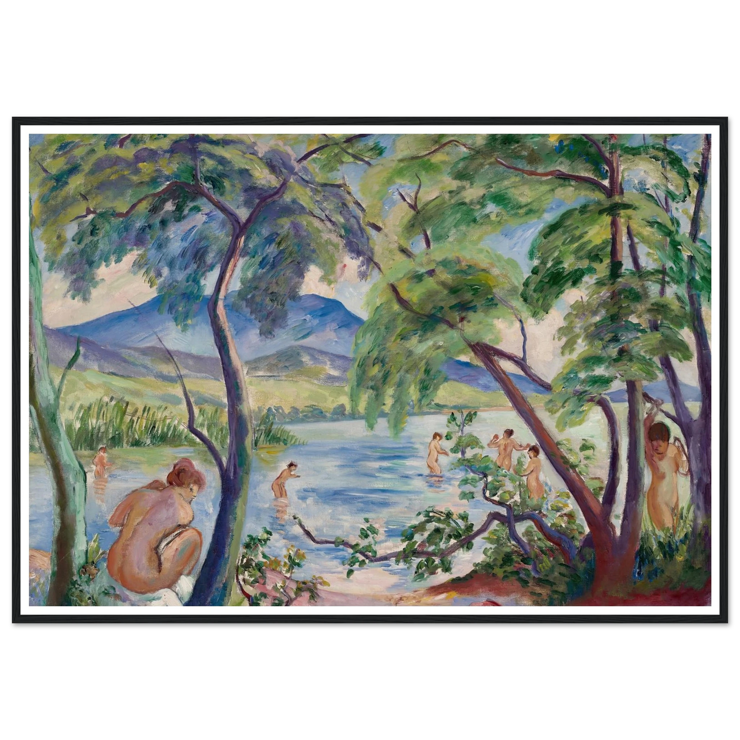 Paysage aux baigneuses, Colombier (1917) Art Print | Henri Manguin-Quipham Collections