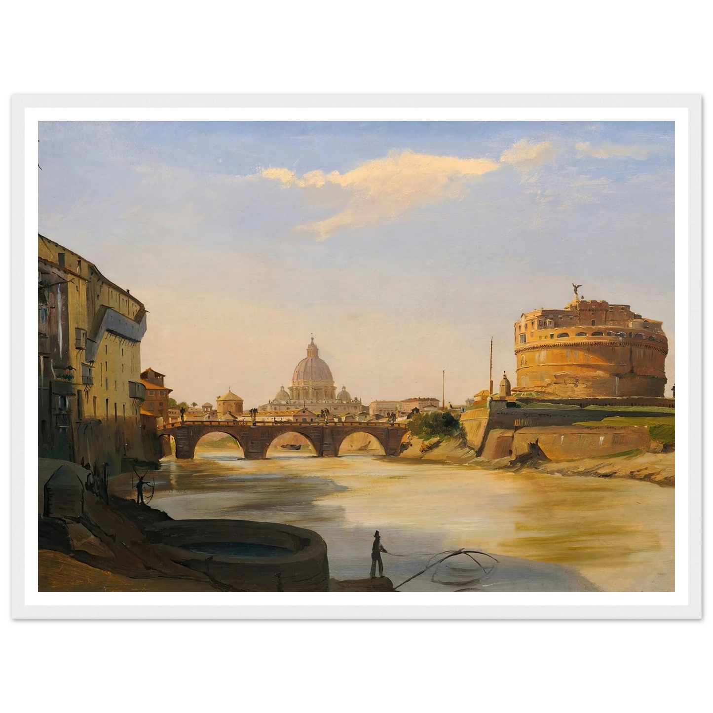 View Of The Castel Sant’angelo, Rome Art Print | Ippolito Caffi-Quipham Collections