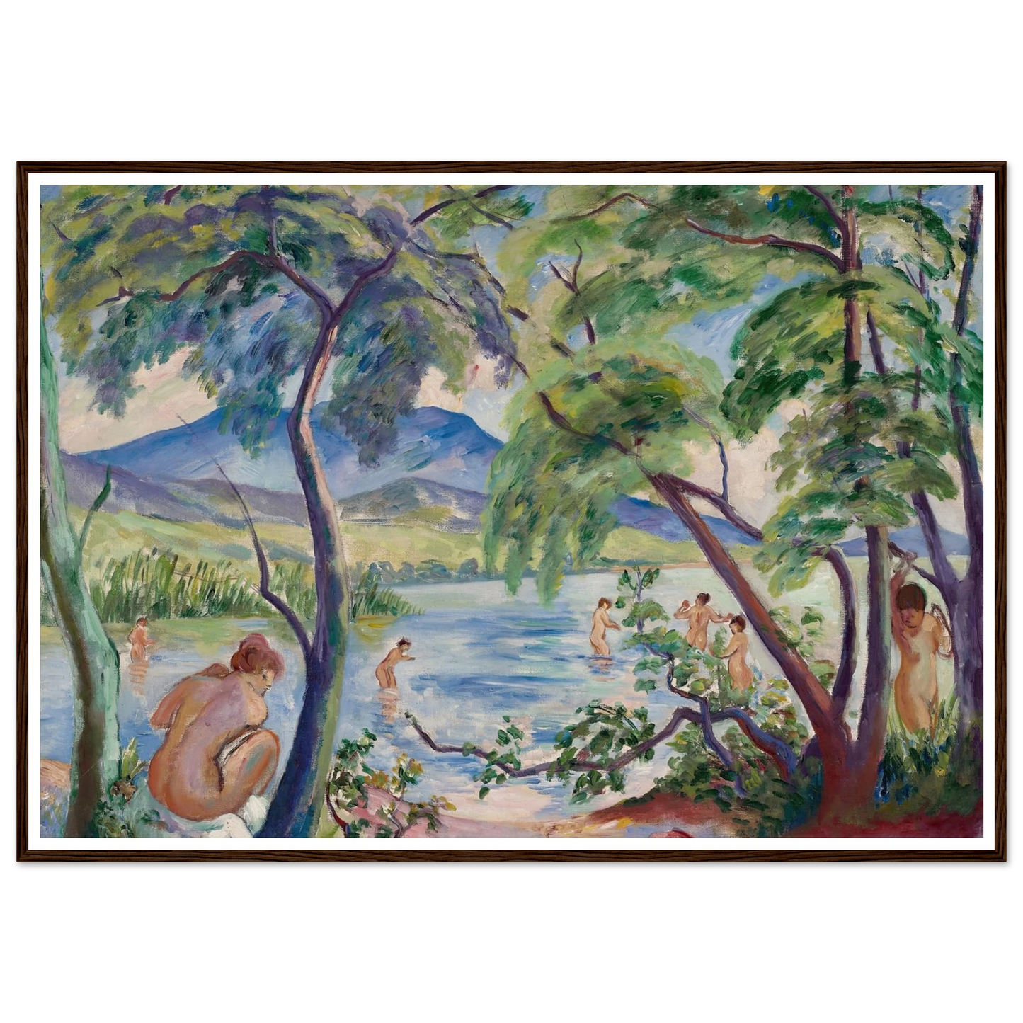 Paysage aux baigneuses, Colombier (1917) Art Print | Henri Manguin-Quipham Collections