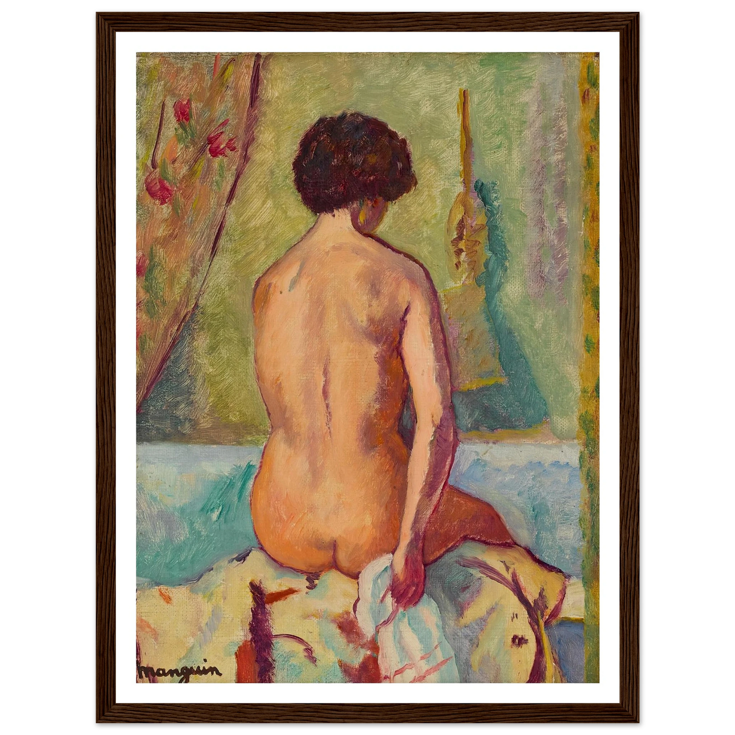 Nu assis de dos, line (1940) Art Print | Henri Manguin-Quipham Collections