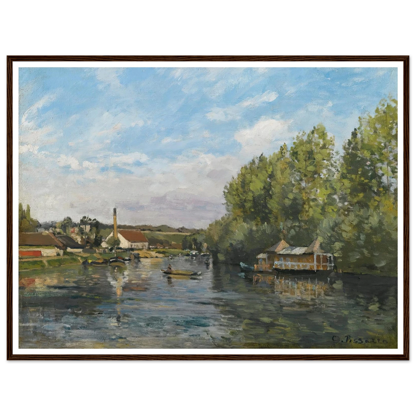 La Seine À Port-Marly (circa 1872) Art Print | Camille Pissarro-Quipham Collections