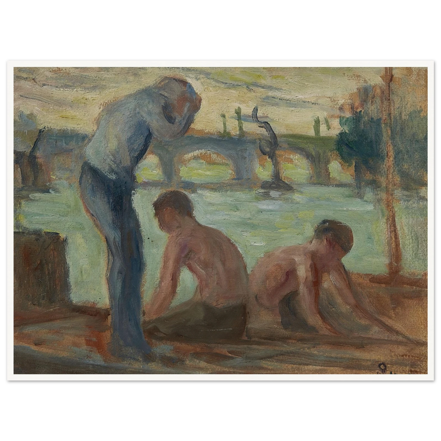 Personnages en bord de Seine Art Print | Maximilien Luce-Quipham Collections