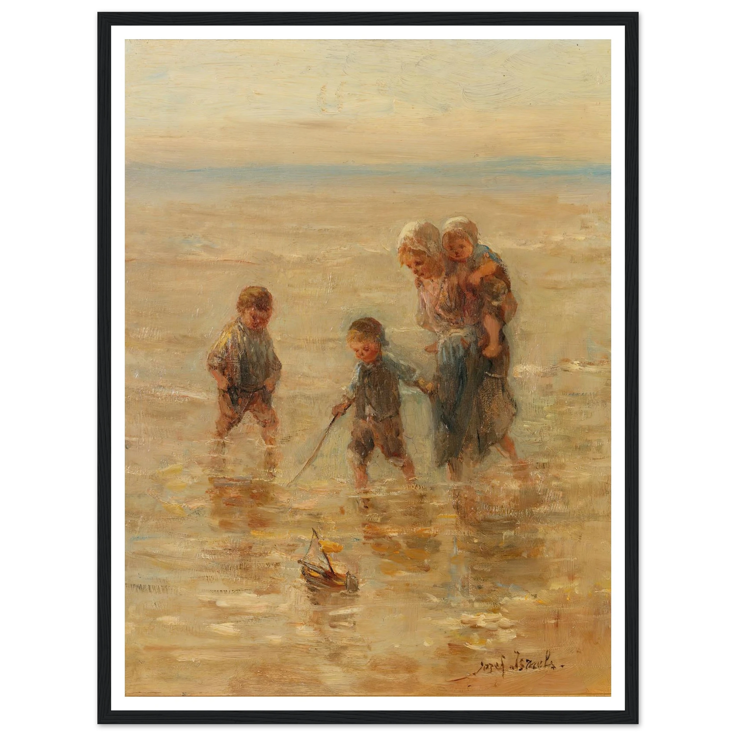 Children playing in the surf Art Print | Jozef Israels-Quipham Collections