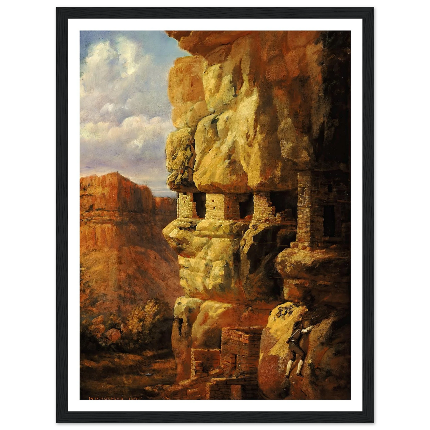 Cliff Houses On The Rio Mancos, Colorado (1875) Art Print | William Henry Holmes-Quipham Collections
