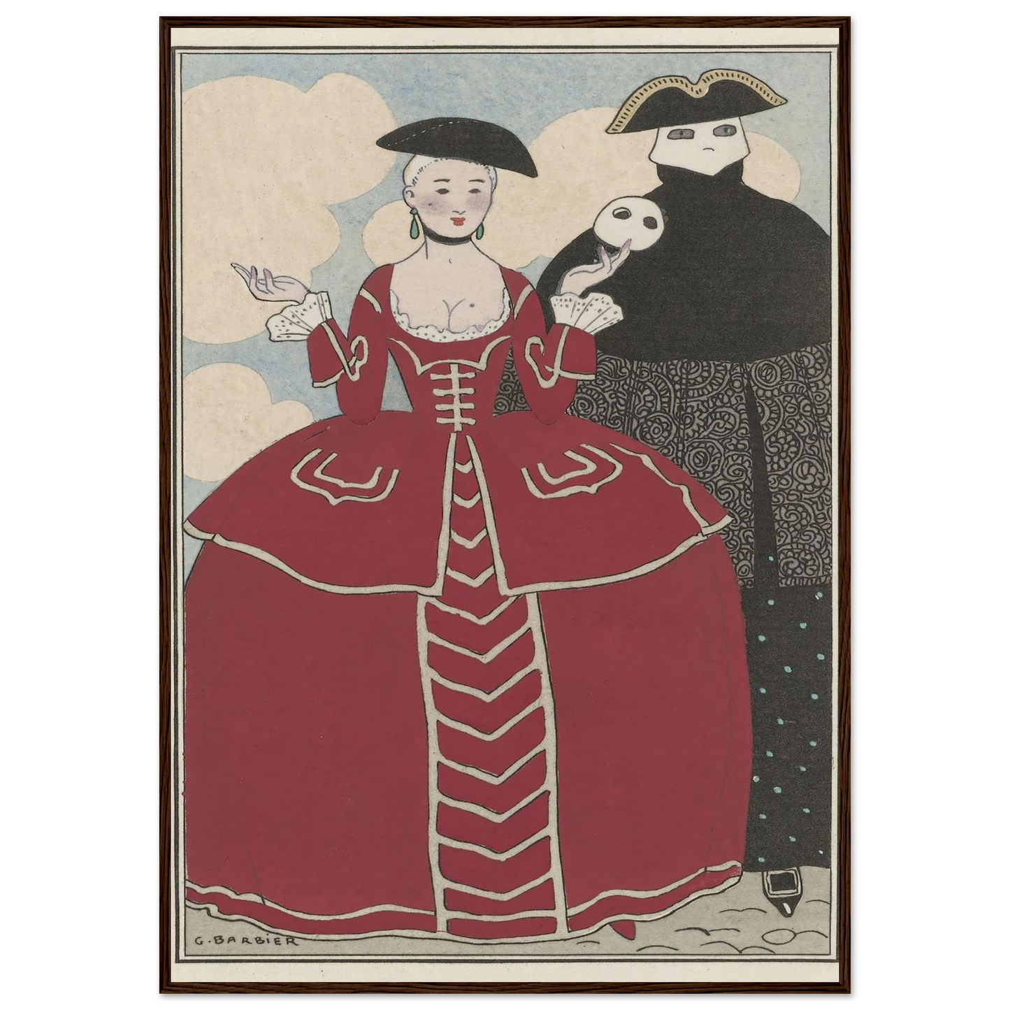 Travestissement d’après Longhi (1913) Art Print | George Barbier-Quipham Collections