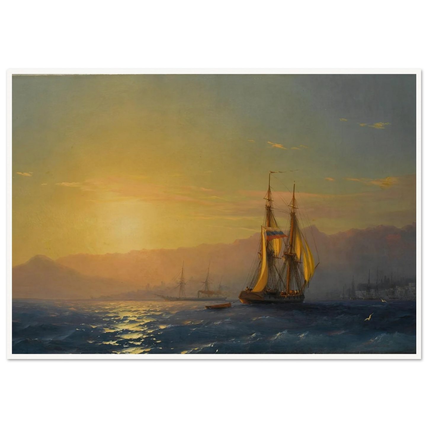 Sunset at sea (1877) Art Print | Ivan Konstantinovich Aivazovsky-Quipham Collections