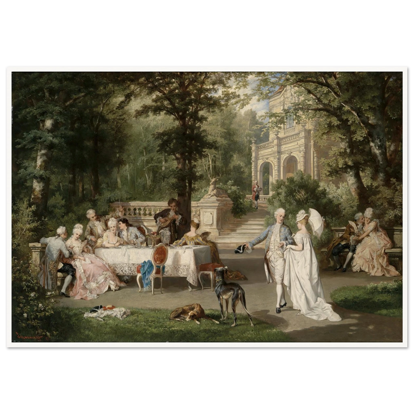 Galante Gesellschaft im Schlosspark Art Print | Carl Schweninger Jr-Quipham Collections