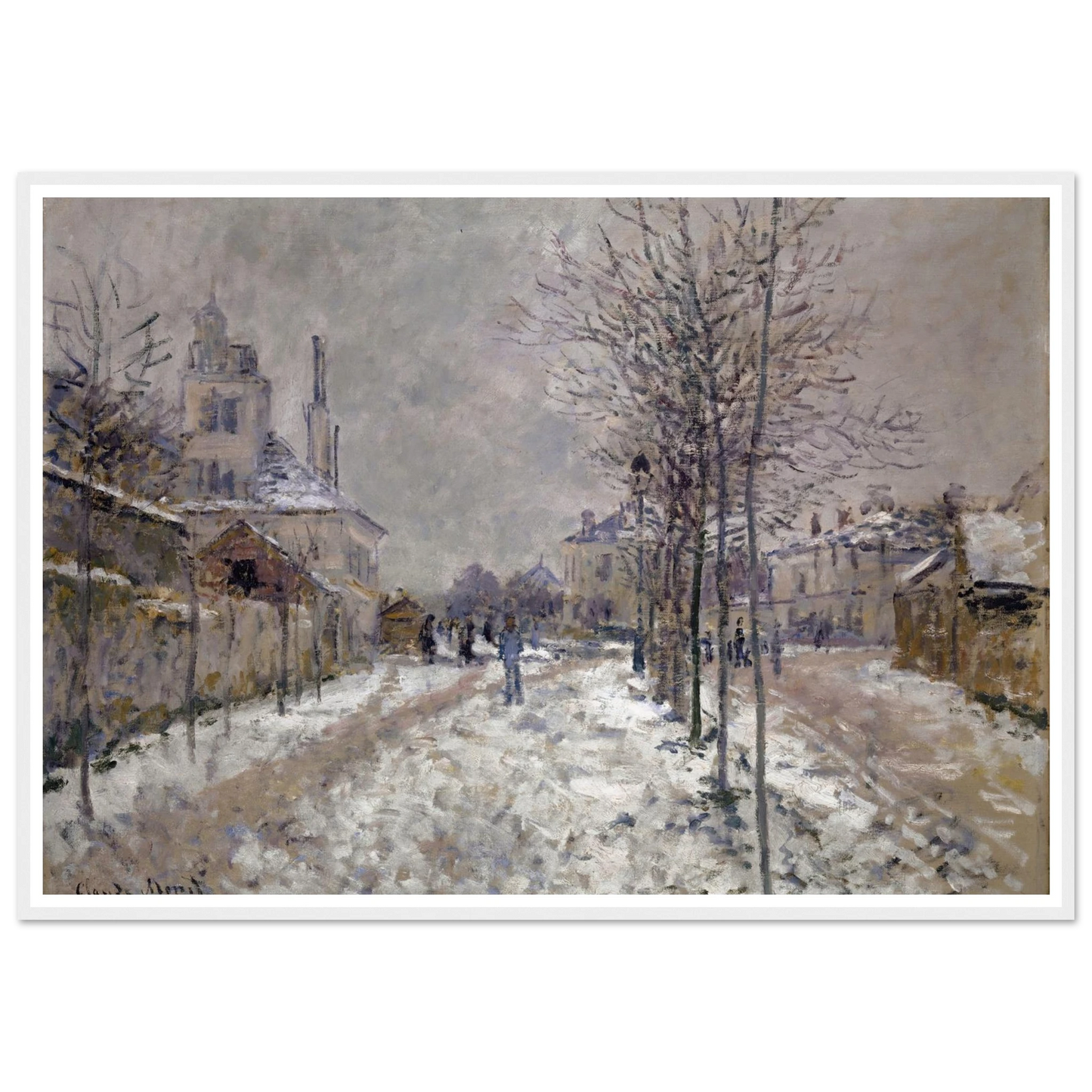 The Snow-Covered Boulevard De Pontoise In Argenteuil (1875) Art Print | Claude Monet-Quipham Collections