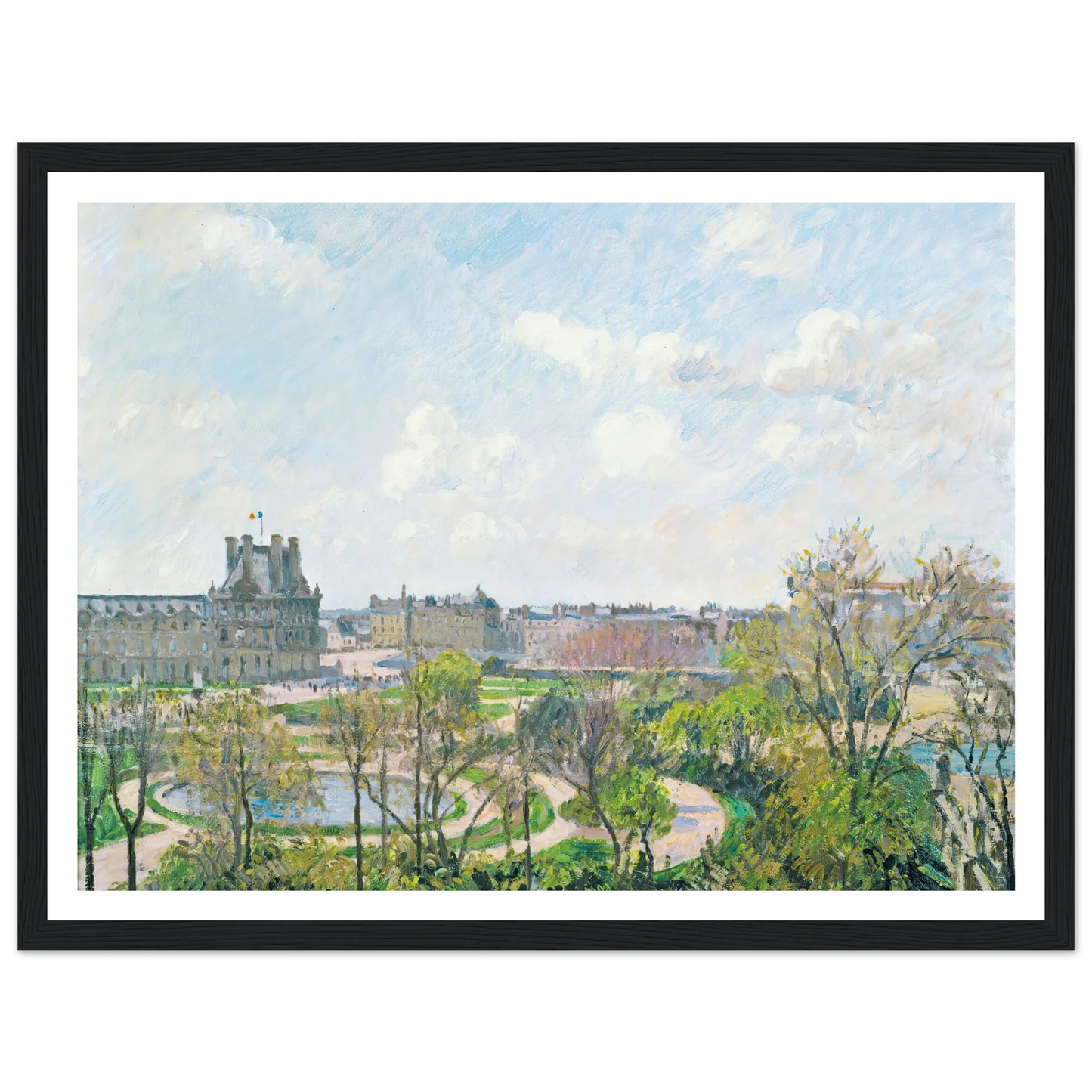 Le Jardin Des Tuileries Et Le Pavillon De Flore, Matin, Printemps (1900) Art Print | Camille Pissarro-Quipham Collections
