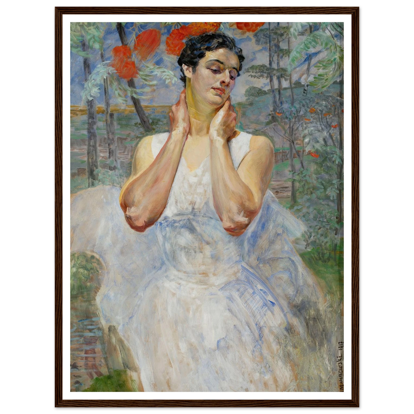 Portrait of a woman with rowanberry (1917) Art Print | Jacek Malczewski-Quipham Collections