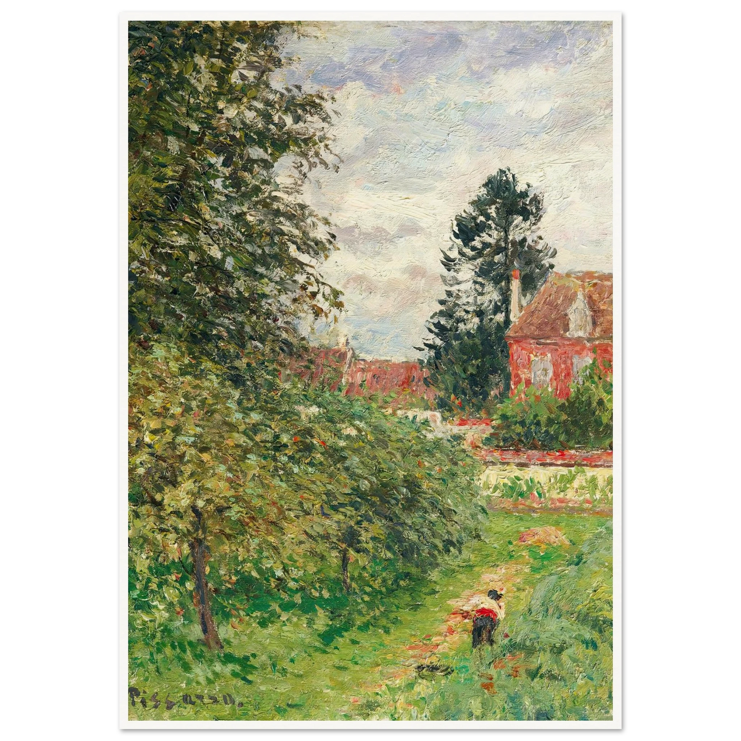 La Maison Des Anglais, Éragny (circa 1902) Art Print | Camille Pissarro-Quipham Collections
