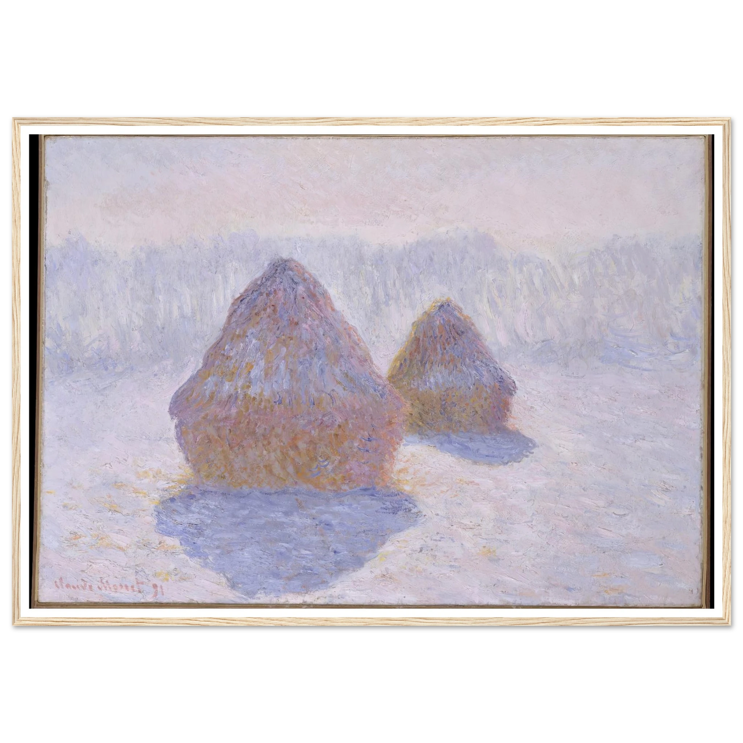 Haystacks (Effect of Snow and Sun) (1891) Art Print | Claude Monet-Quipham Collections