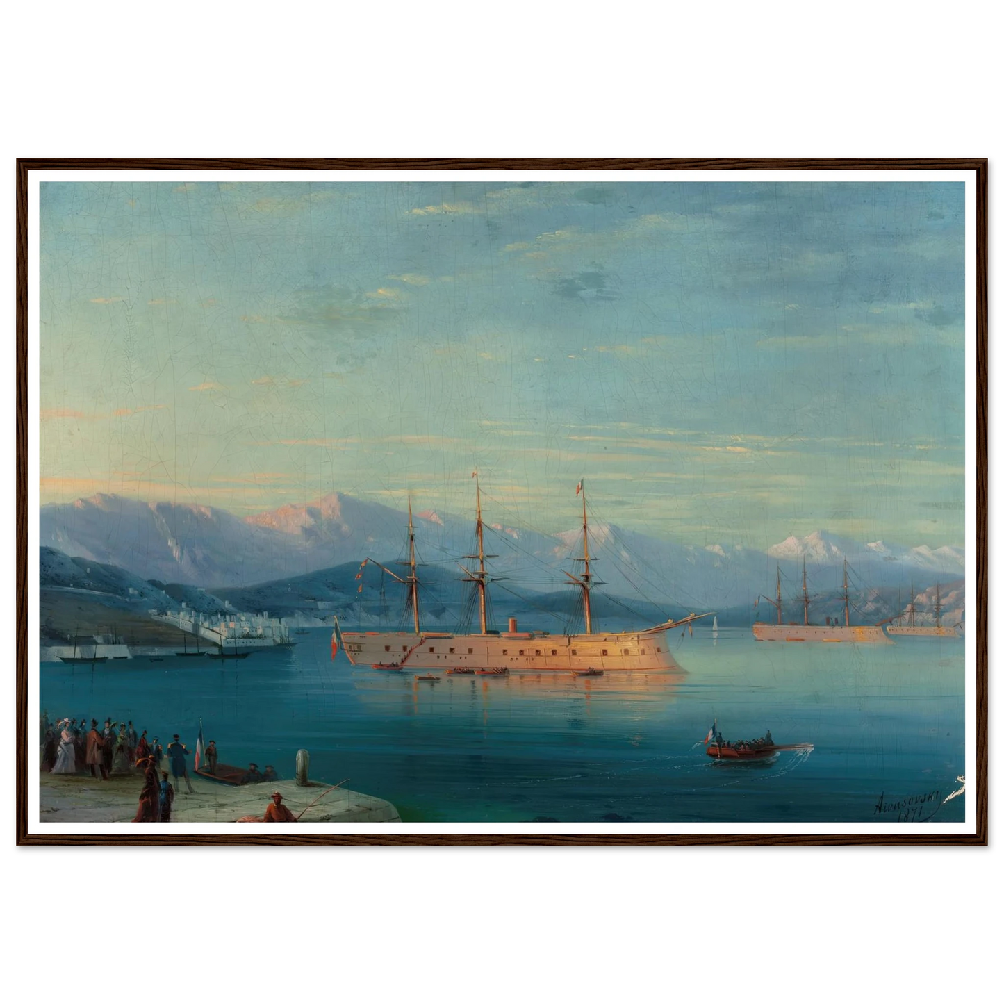 French Ships Departing the Black Sea (1871) Art Print | Ivan Konstantinovich Aivazovsky-Quipham Collections