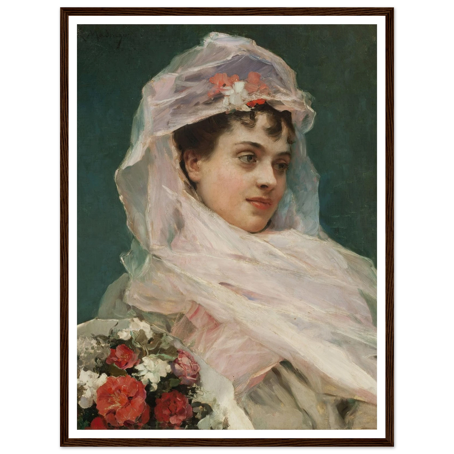Aline Masson con tocado de gasa. (1880) Art Print | Raimundo de Madrazo y Garreta-Quipham Collections