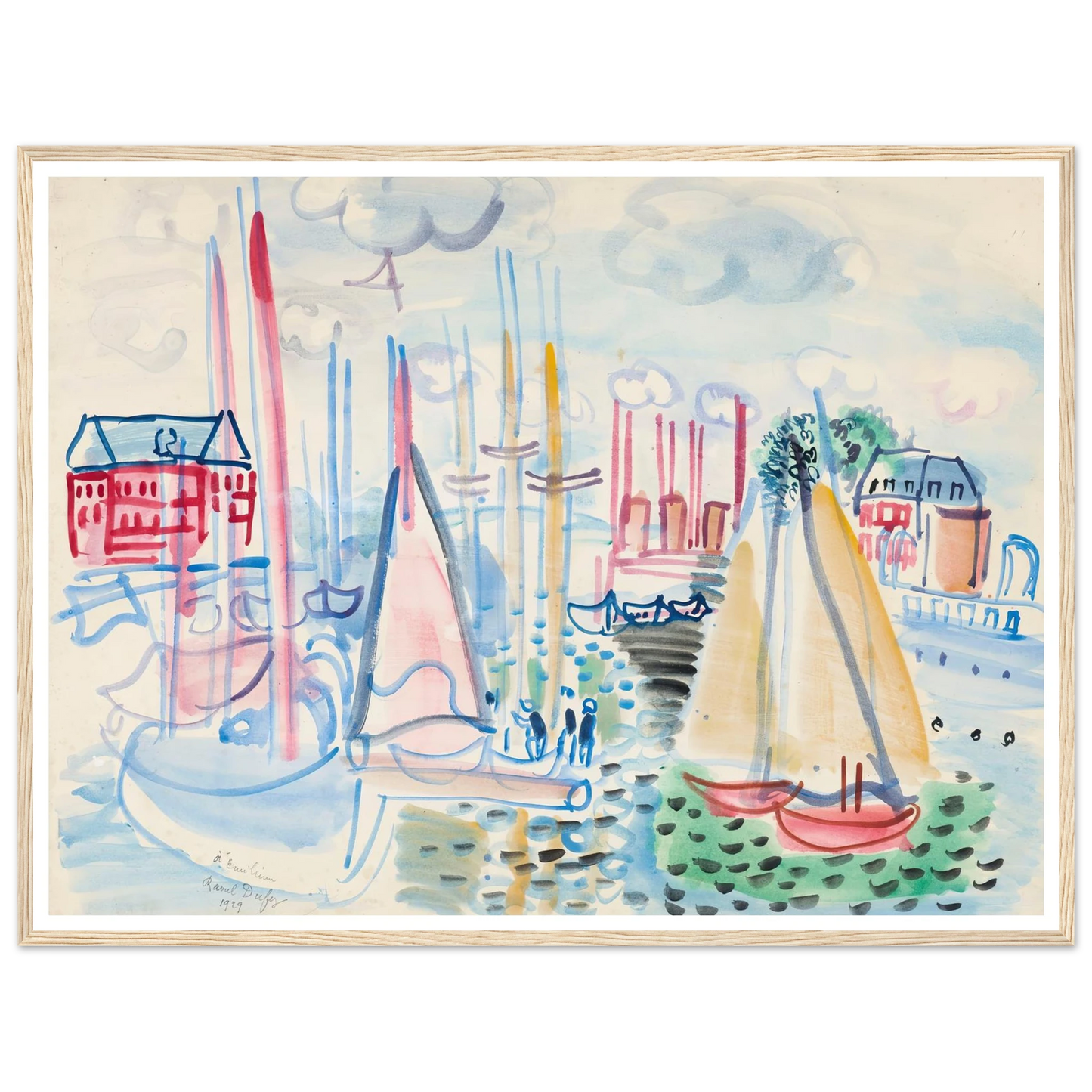 Voiliers dans le port de Deauville (1929) Art Print | Raoul Dufy-Quipham Collections