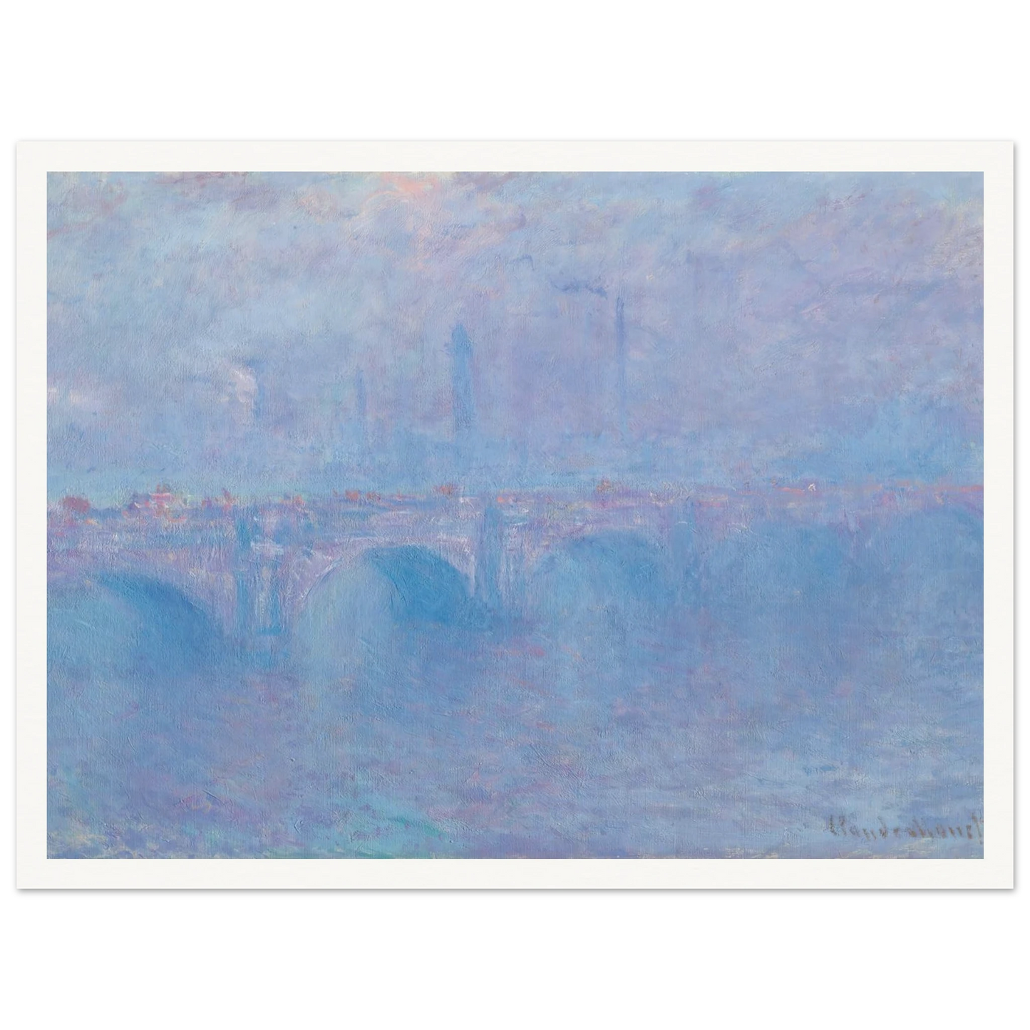 Waterloo Bridge, effet de brouillard (1903) Art Print | Claude Monet-Quipham Collections