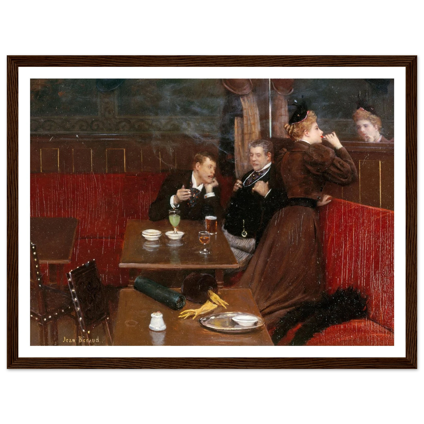 Trois personnages dans un café (1890) Art Print | Jean Beraud-Quipham Collections
