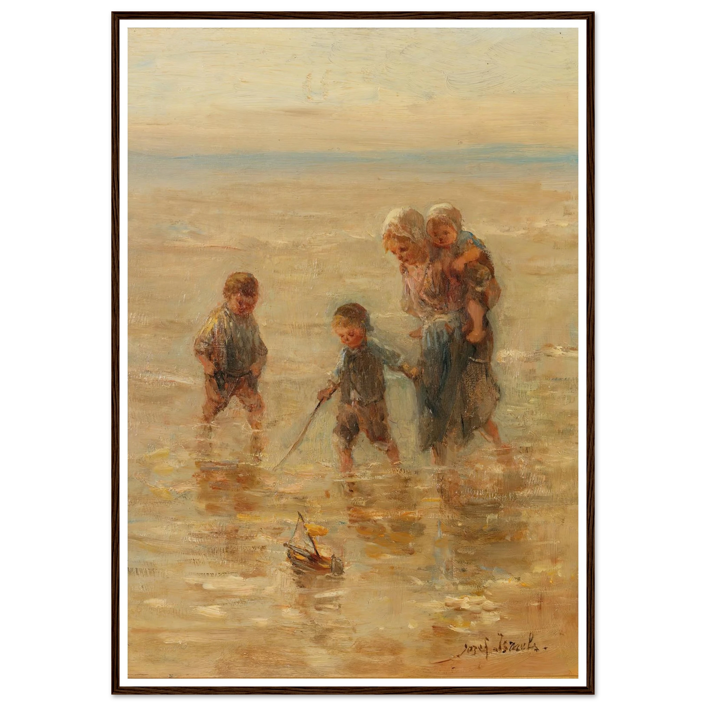 Children playing in the surf Art Print | Jozef Israels-Quipham Collections