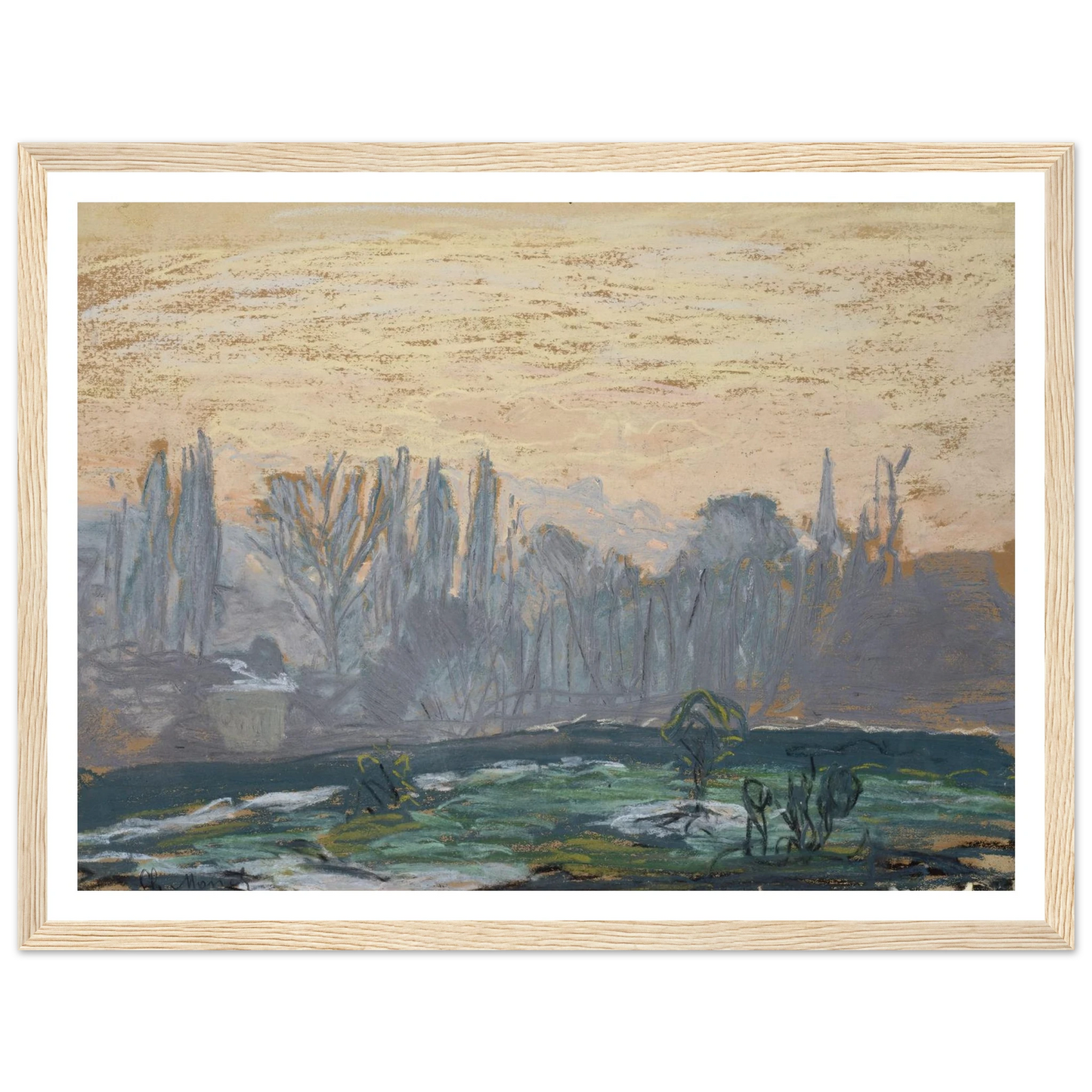 Winter Landscape with Evening Sky (ca. 1870 – 1880) Art Print | Claude Monet-Quipham Collections