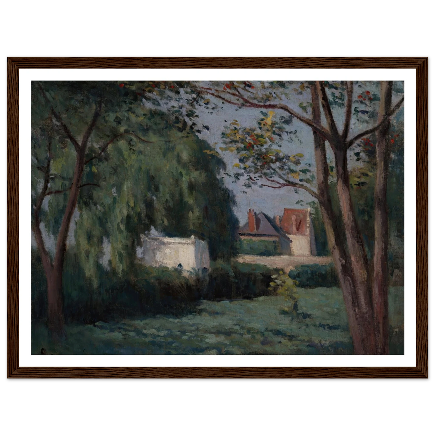 Country Scene with Three Houses and Trees (ca. 1900) Art Print | Maximilien Luce-Quipham Collections