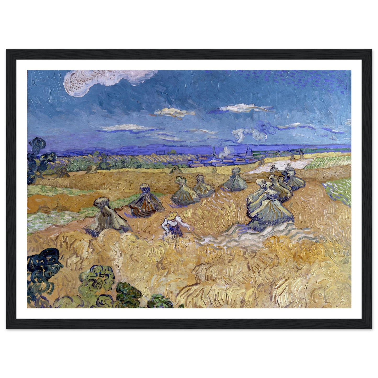 Wheat Fields with Reaper, Auvers Art Print | Vincent van Gogh-Quipham Collections