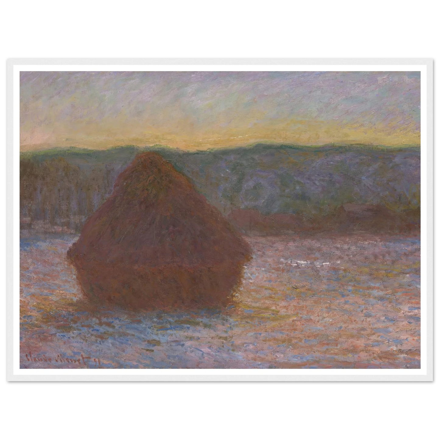 Stack of Wheat (Thaw, Sunset) (1890-91) Art Print | Claude Monet-Quipham Collections