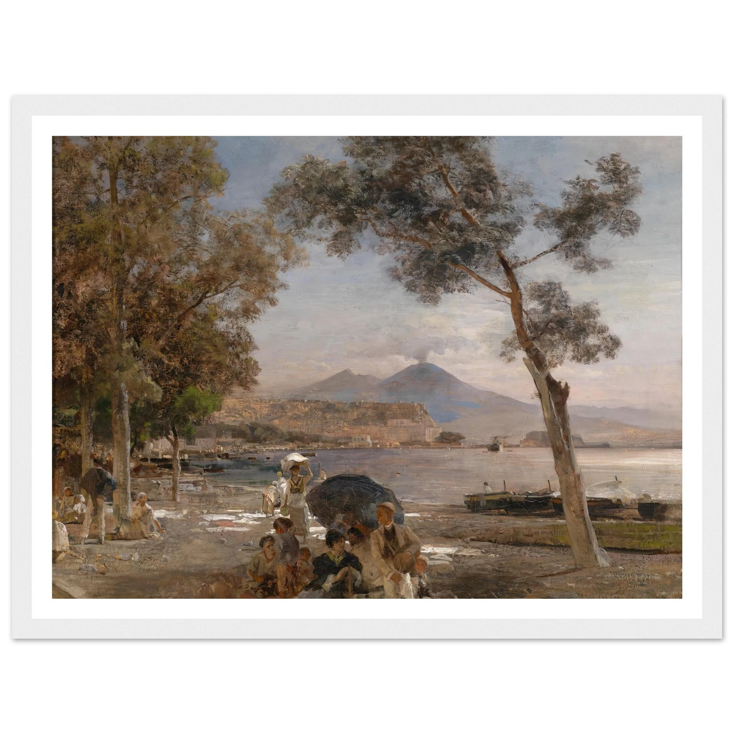 Abendstimmung am Golf von Neapel Art Print | Oswald Achenbach-Quipham Collections