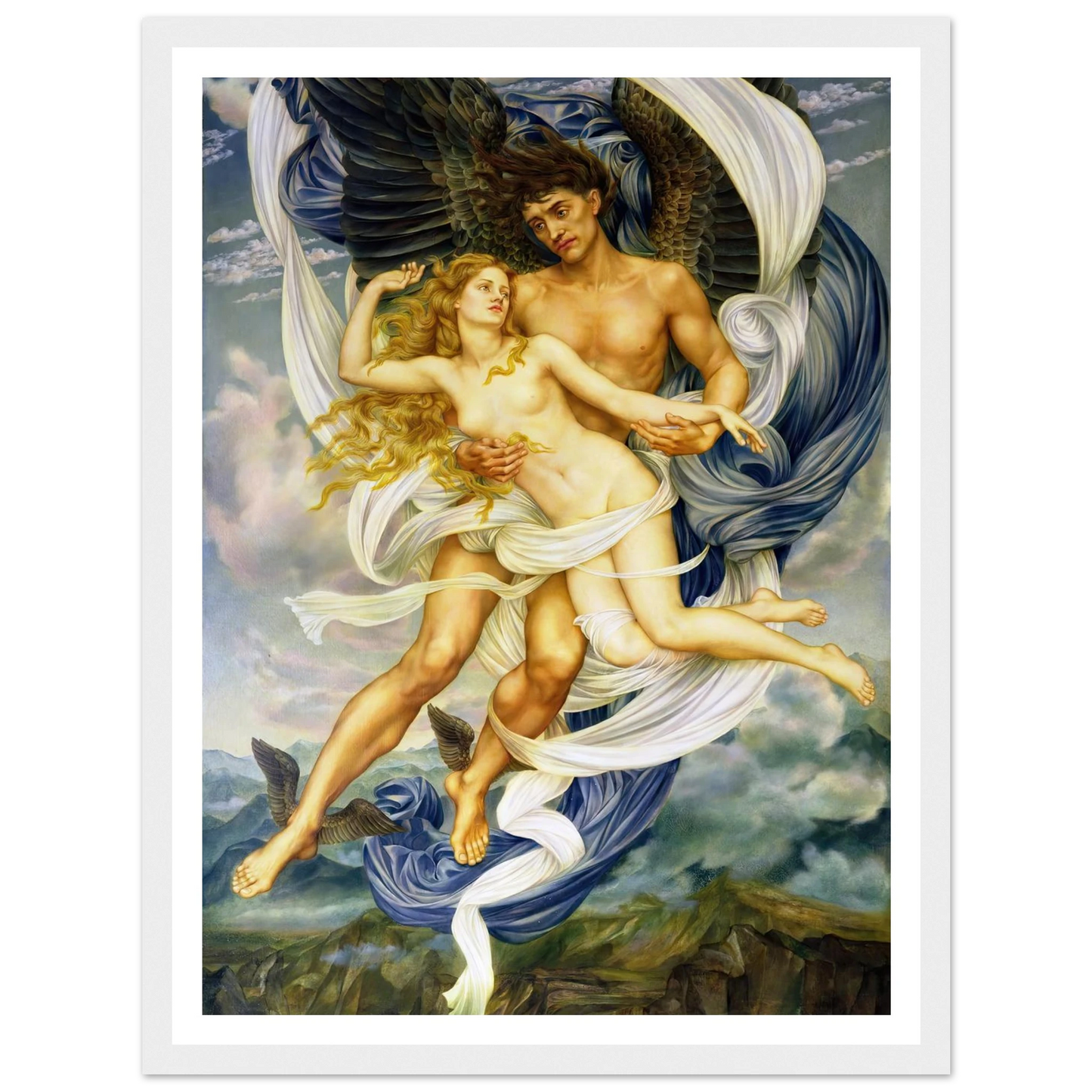 Boreas and Oreithyia (circa 1896) Art Print | Evelyn de Morgan-Quipham Collections