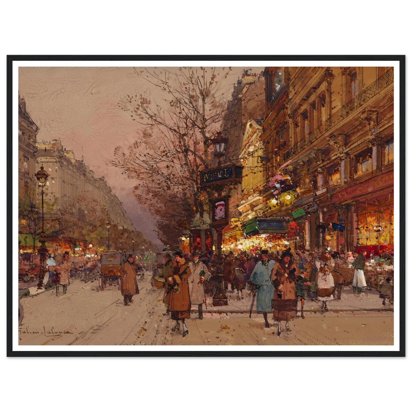 Les Grands Boulevards près du théâtre des variétés Art Print | Eugene Galien Laloue-Quipham Collections