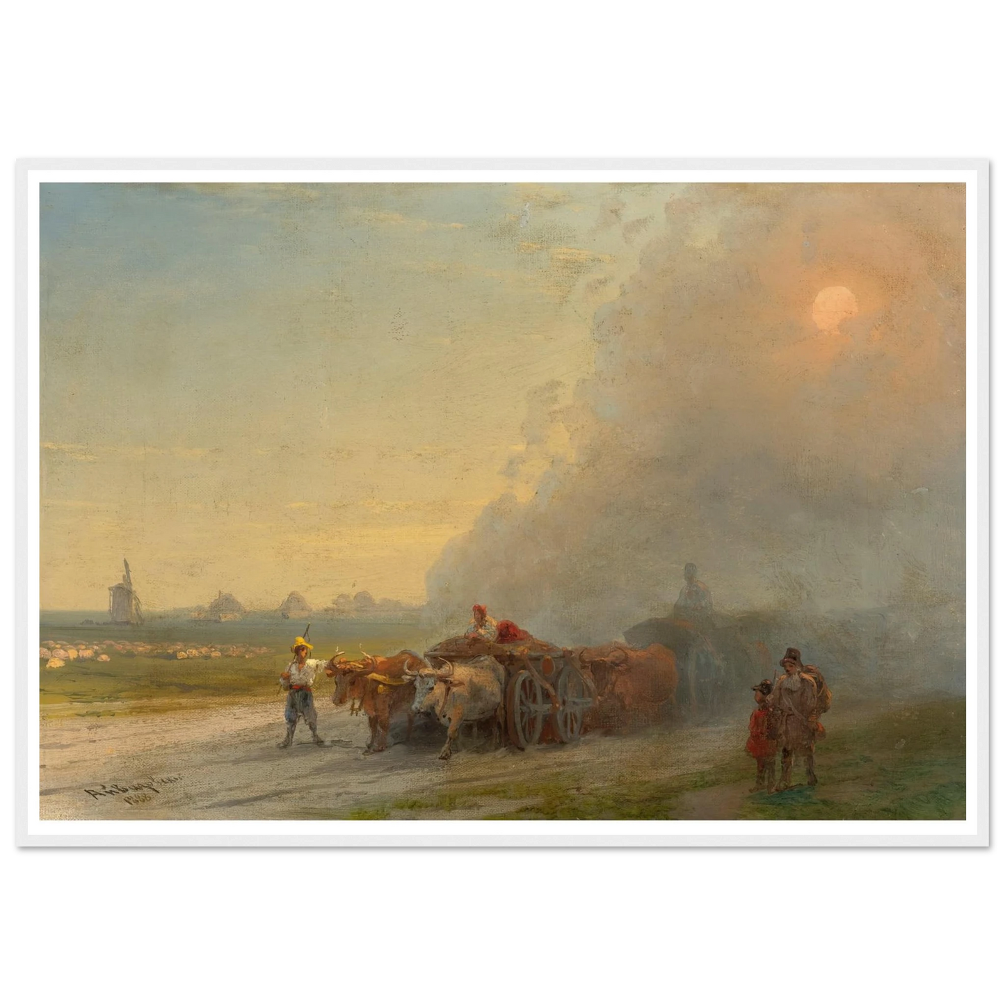 Ox-Carts In The Ukrainian Steppe (1888) Art Print | Ivan Konstantinovich Aivazovsky-Quipham Collections