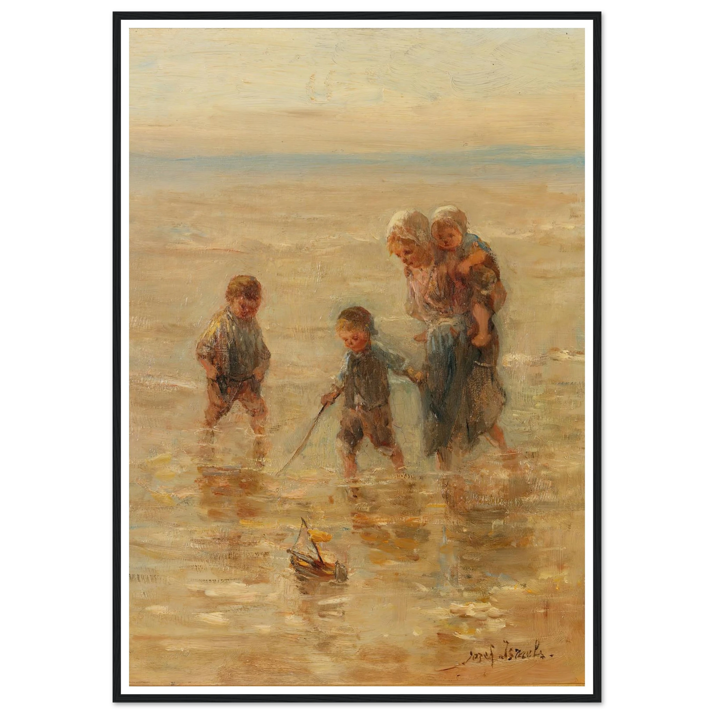 Children playing in the surf Art Print | Jozef Israels-Quipham Collections
