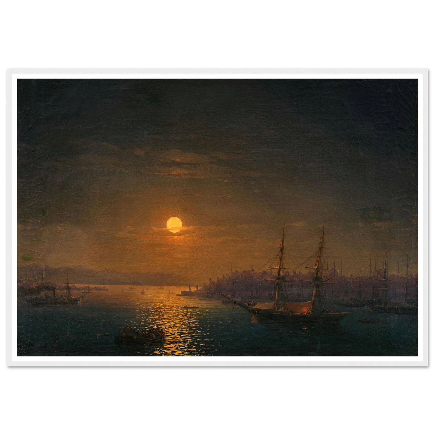 Istanbul; The Golden Horn in the moonlight (1868) Art Print | Ivan Konstantinovich Aivazovsky-Quipham Collections