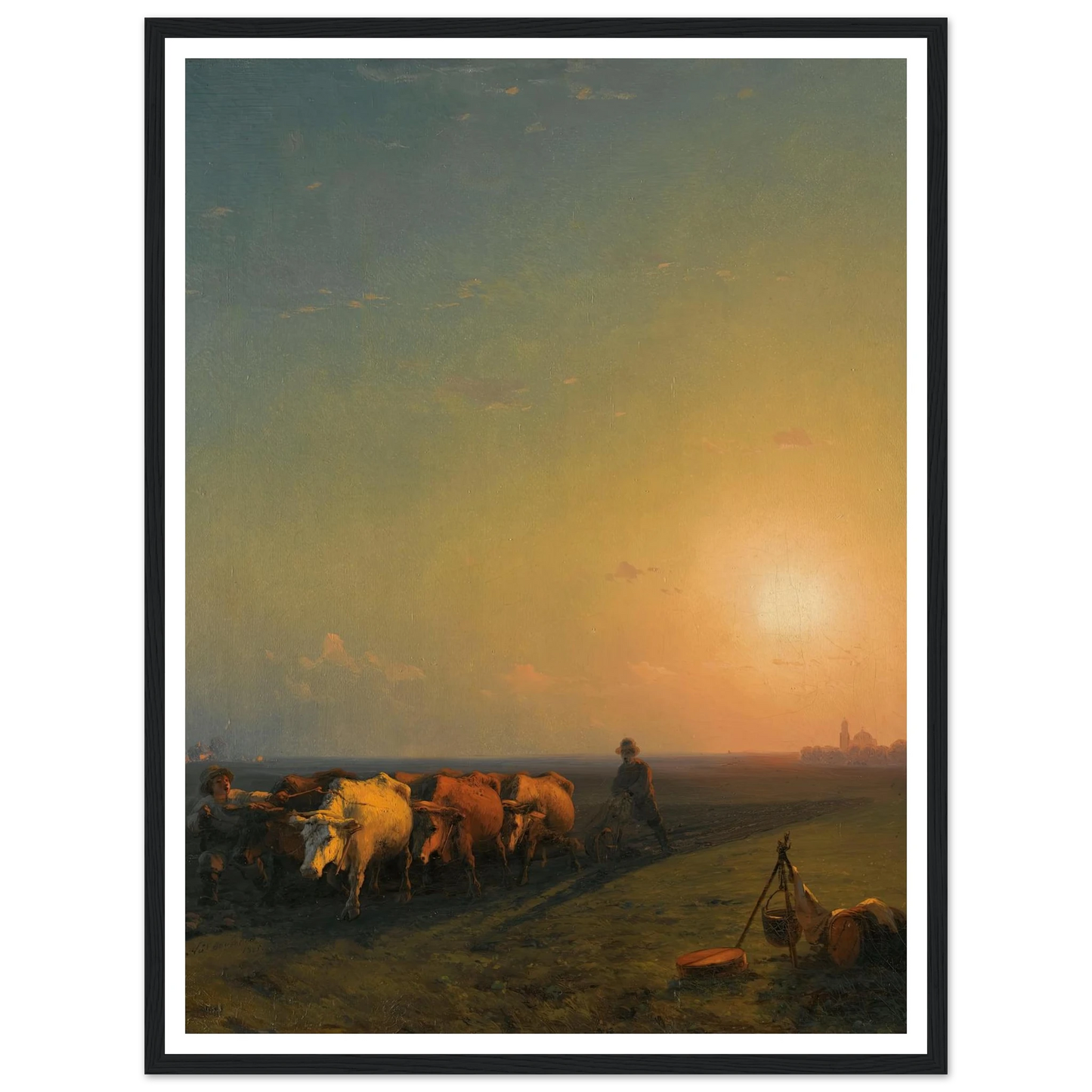 Ploughing The Fields, Crimea (1865) Art Print | Ivan Konstantinovich Aivazovsky-Quipham Collections