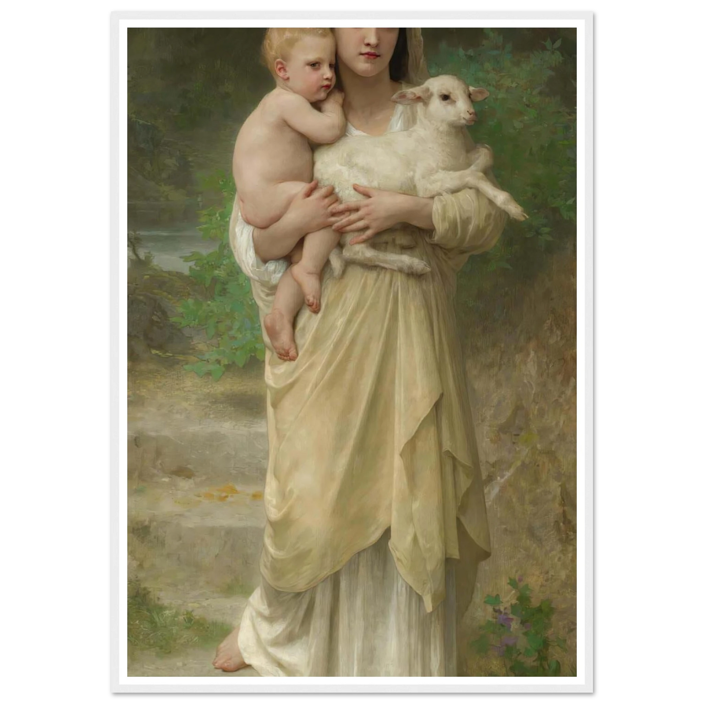 Les Agneaux (1897) Art Print | William Bouguereau-Quipham Collections