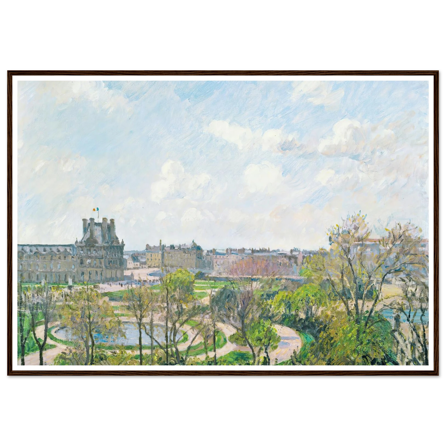 Le Jardin Des Tuileries Et Le Pavillon De Flore, Matin, Printemps (1900) Art Print | Camille Pissarro-Quipham Collections