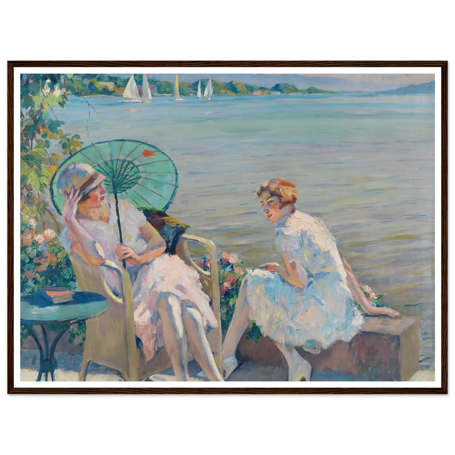 Summer afternoon at the lake (1920) Art Print | Edward Cucue-Quipham Collections