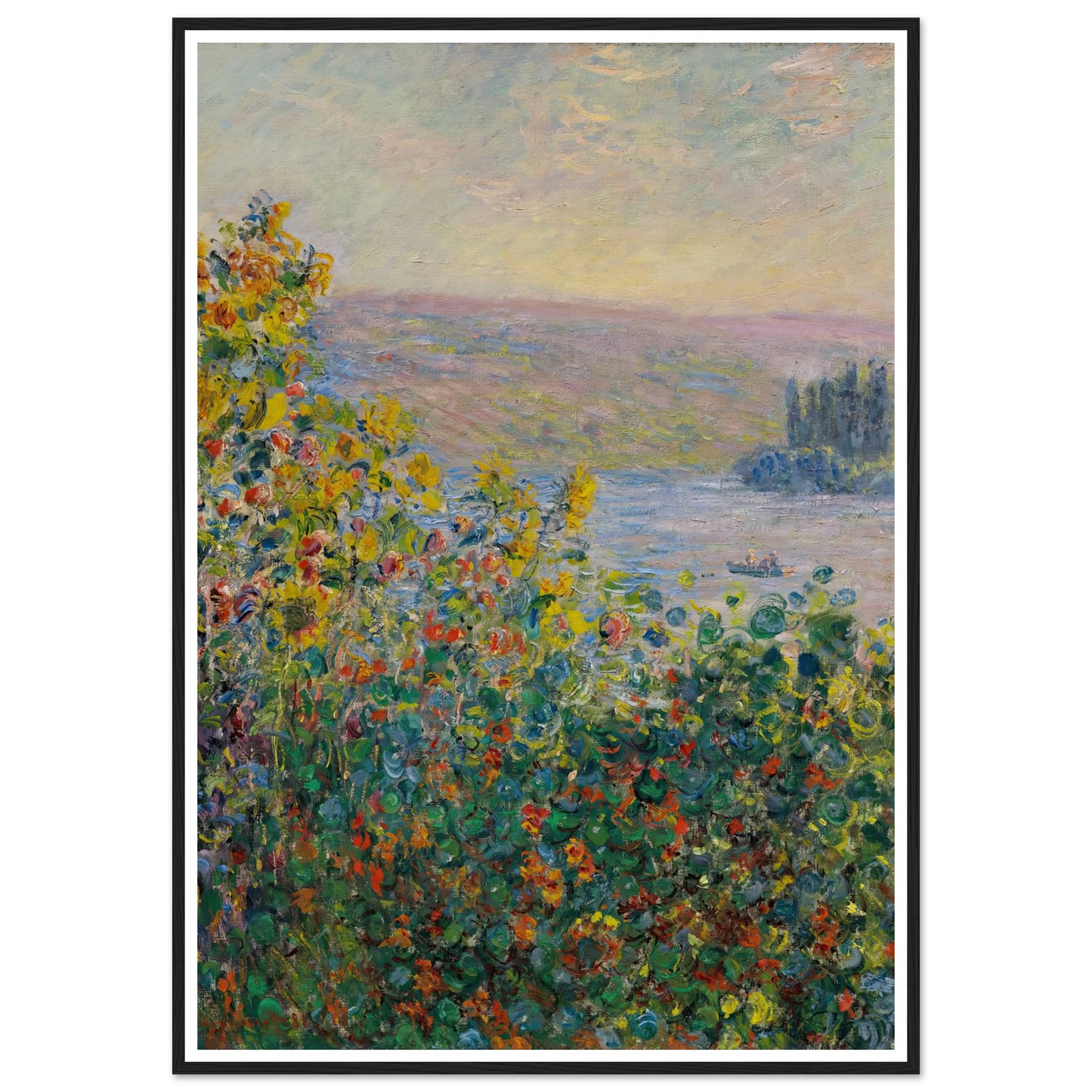 Flower Beds at Vétheuil (1881) Art Print | Claude Monet-Quipham Collections