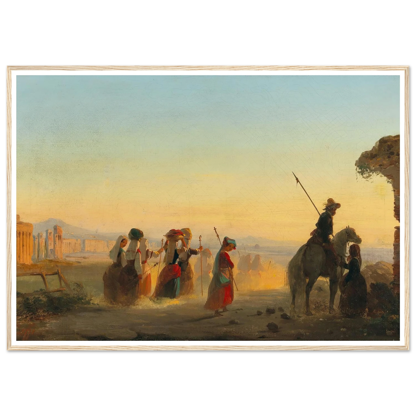 Rome, the Via Appia at Dawn Art Print | Ippolito Caffi-Quipham Collections