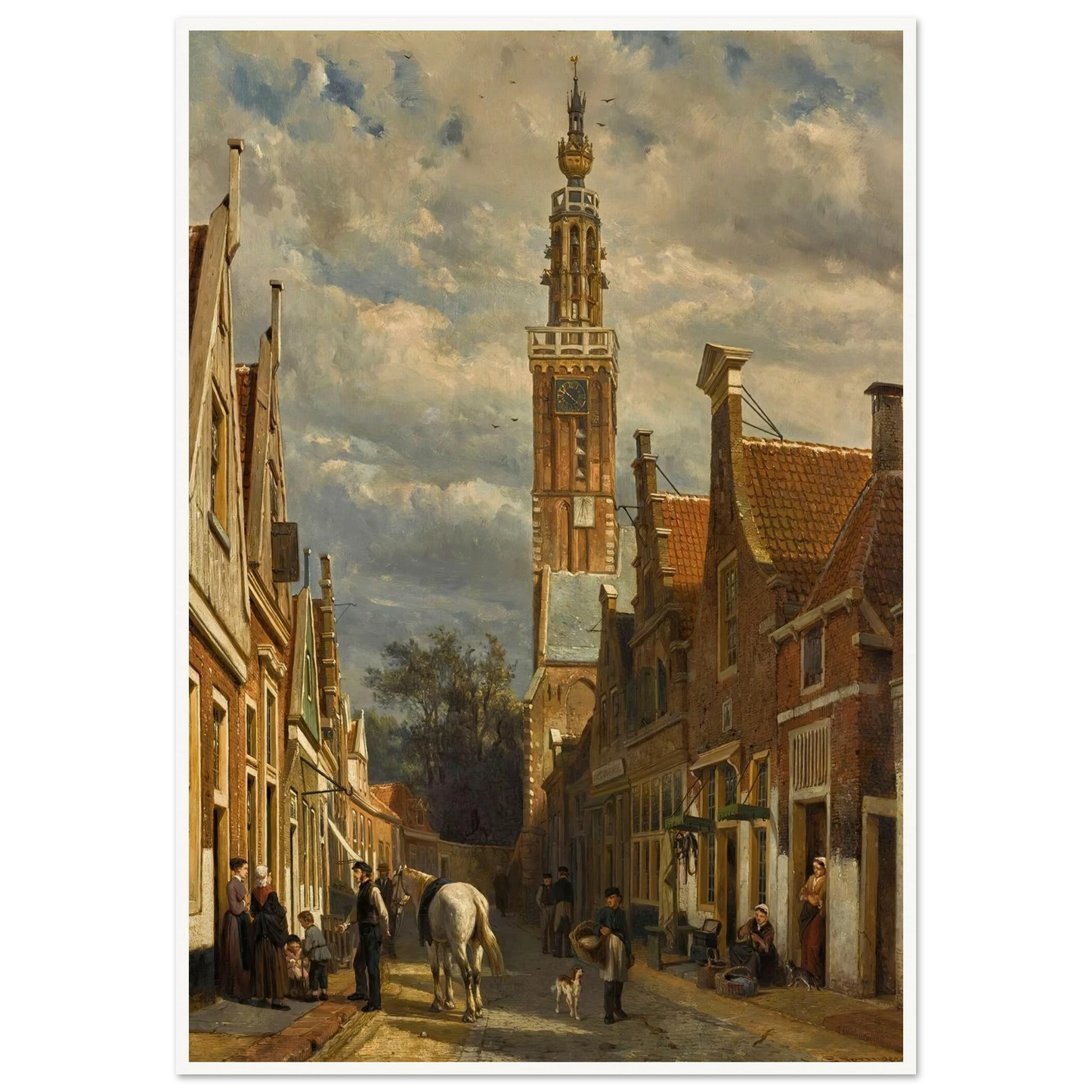 The carillon tower in Edam (1879) Art Print | Cornelis Springer-Quipham Collections