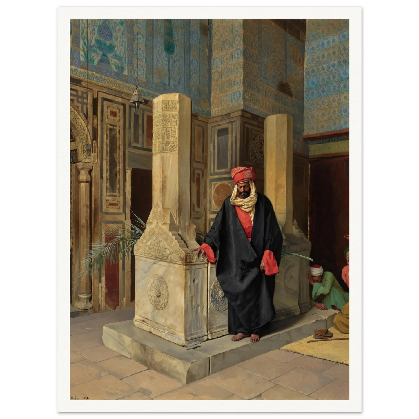Praying In The Blue Mosque, Cairo (1898) Art Print | Ludwig Deutsch-Quipham Collections