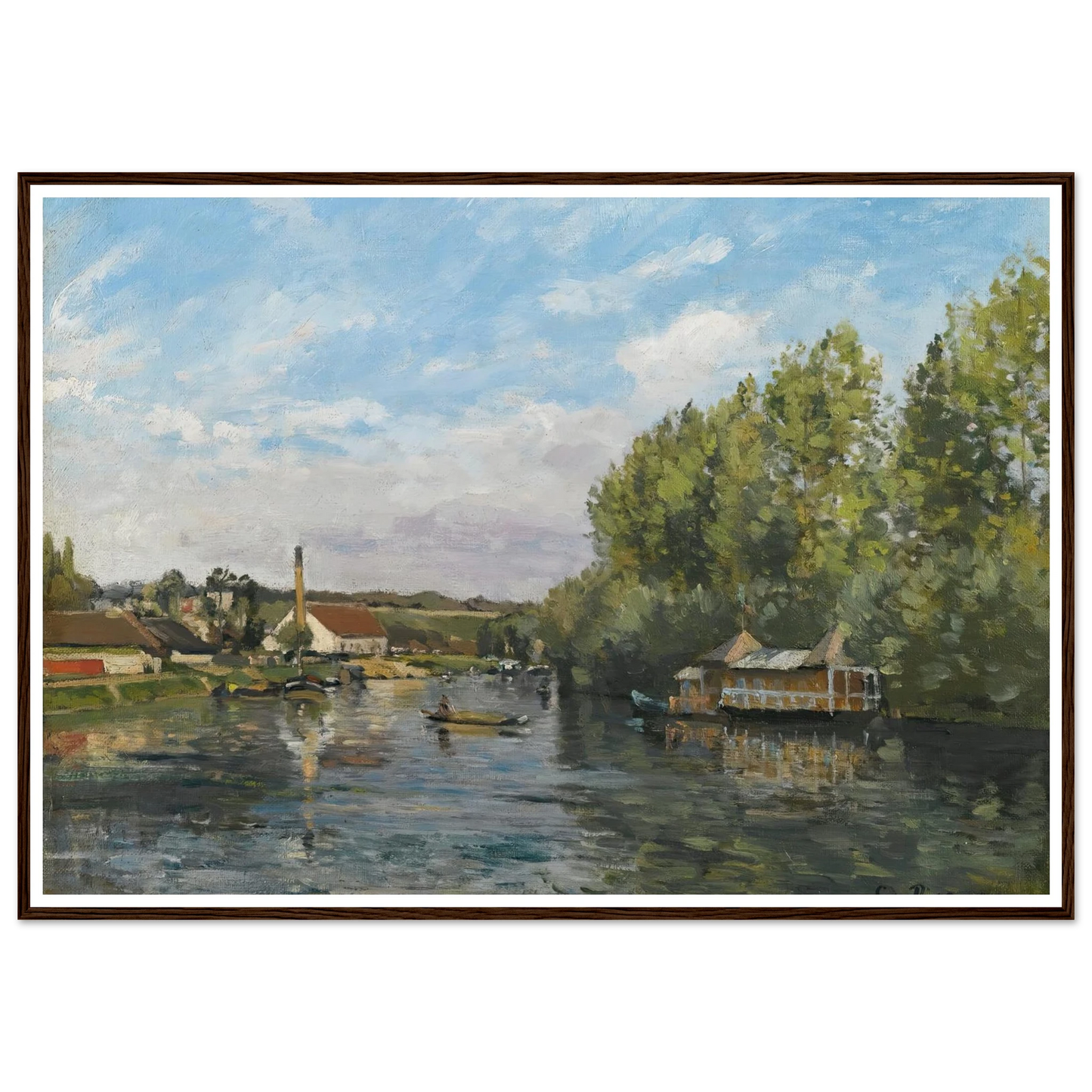 La Seine À Port-Marly (circa 1872) Art Print | Camille Pissarro-Quipham Collections