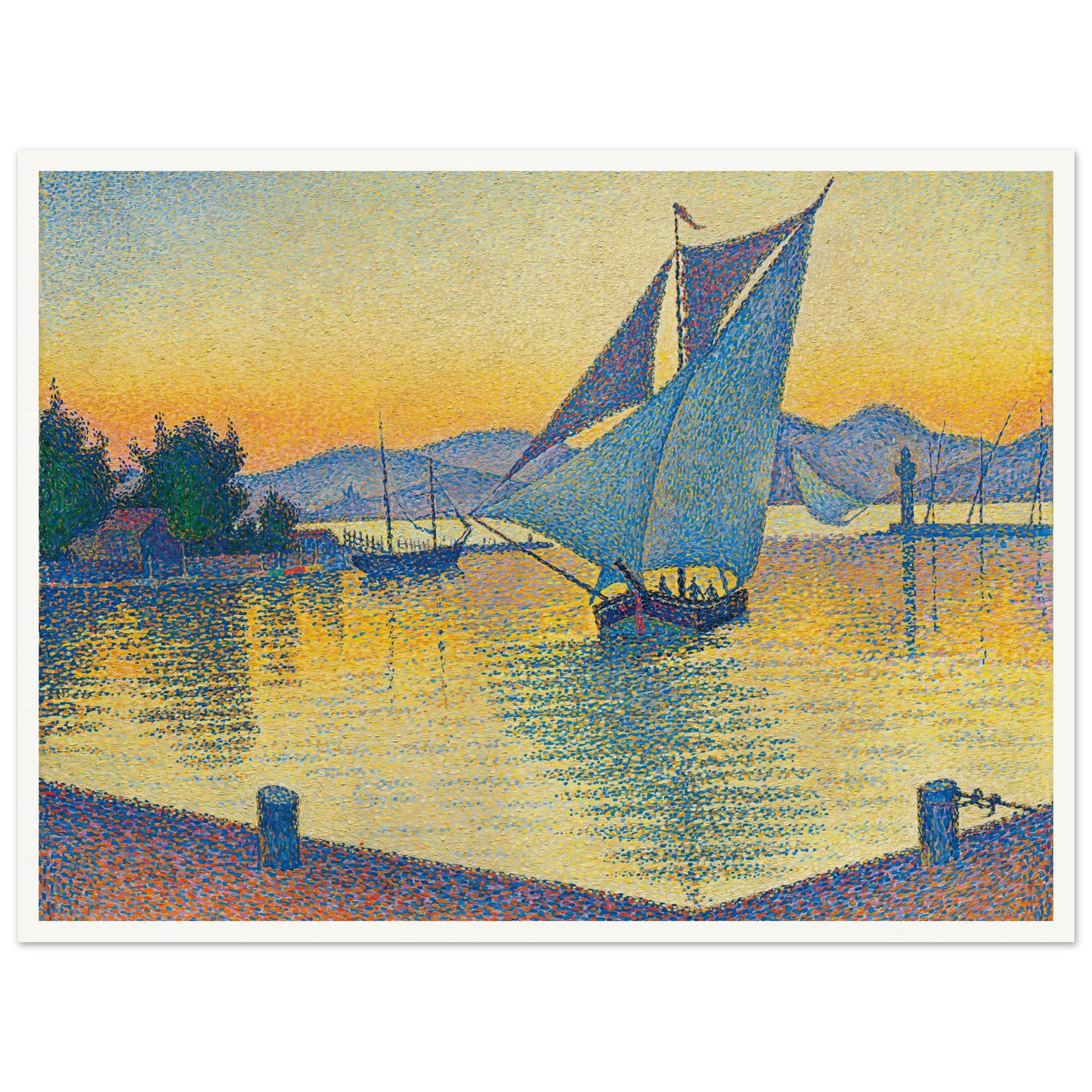 Le Port Au Soleil Couchant, Opus 236 (Saint-Tropez) (1892) Art Print | Paul Signac-Quipham Collections