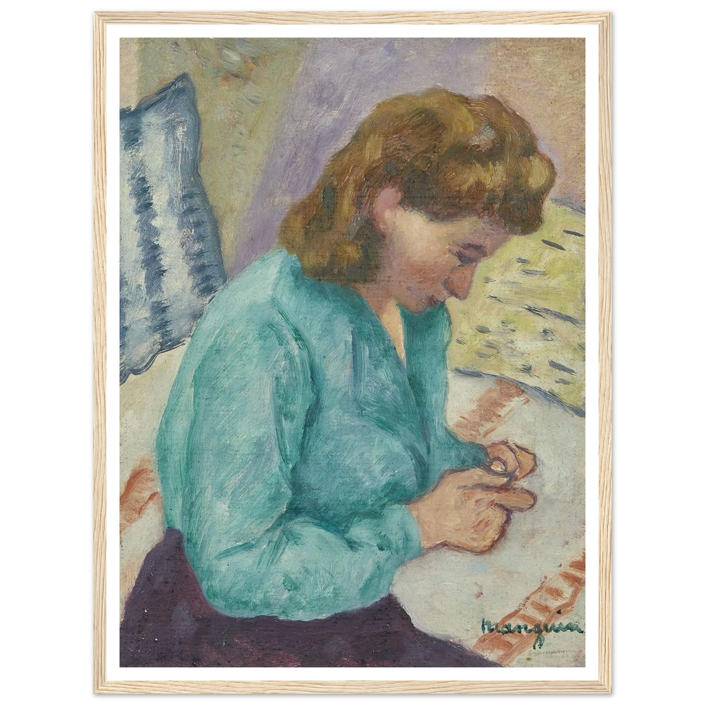 Geneviève Sauty de profil (1946) Art Print | Henri Manguin-Quipham Collections