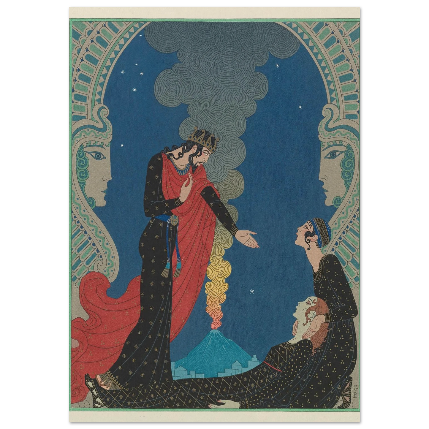 Empedocles and Panthea (1929) Art Print | George Barbier-Quipham Collections