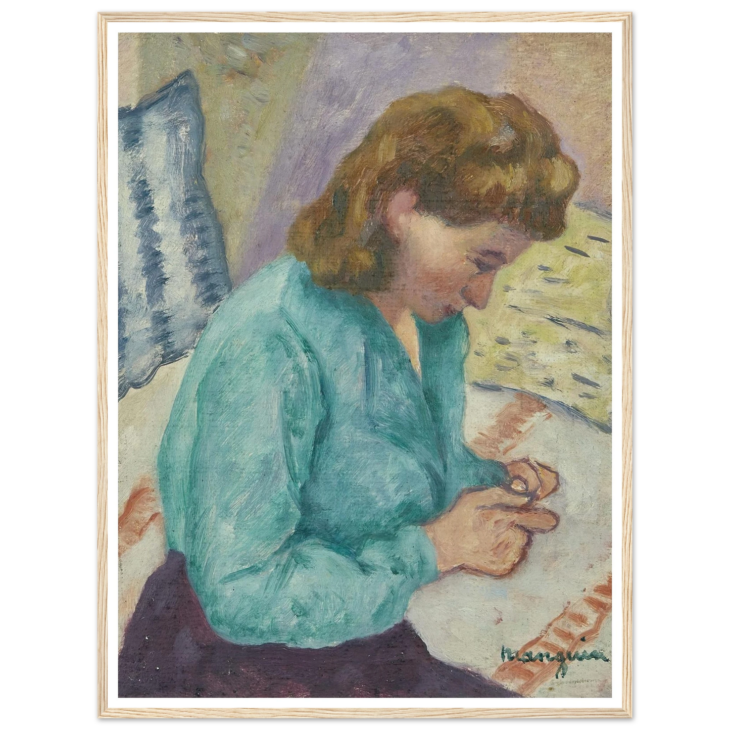 Geneviève Sauty de profil (1946) Art Print | Henri Manguin-Quipham Collections